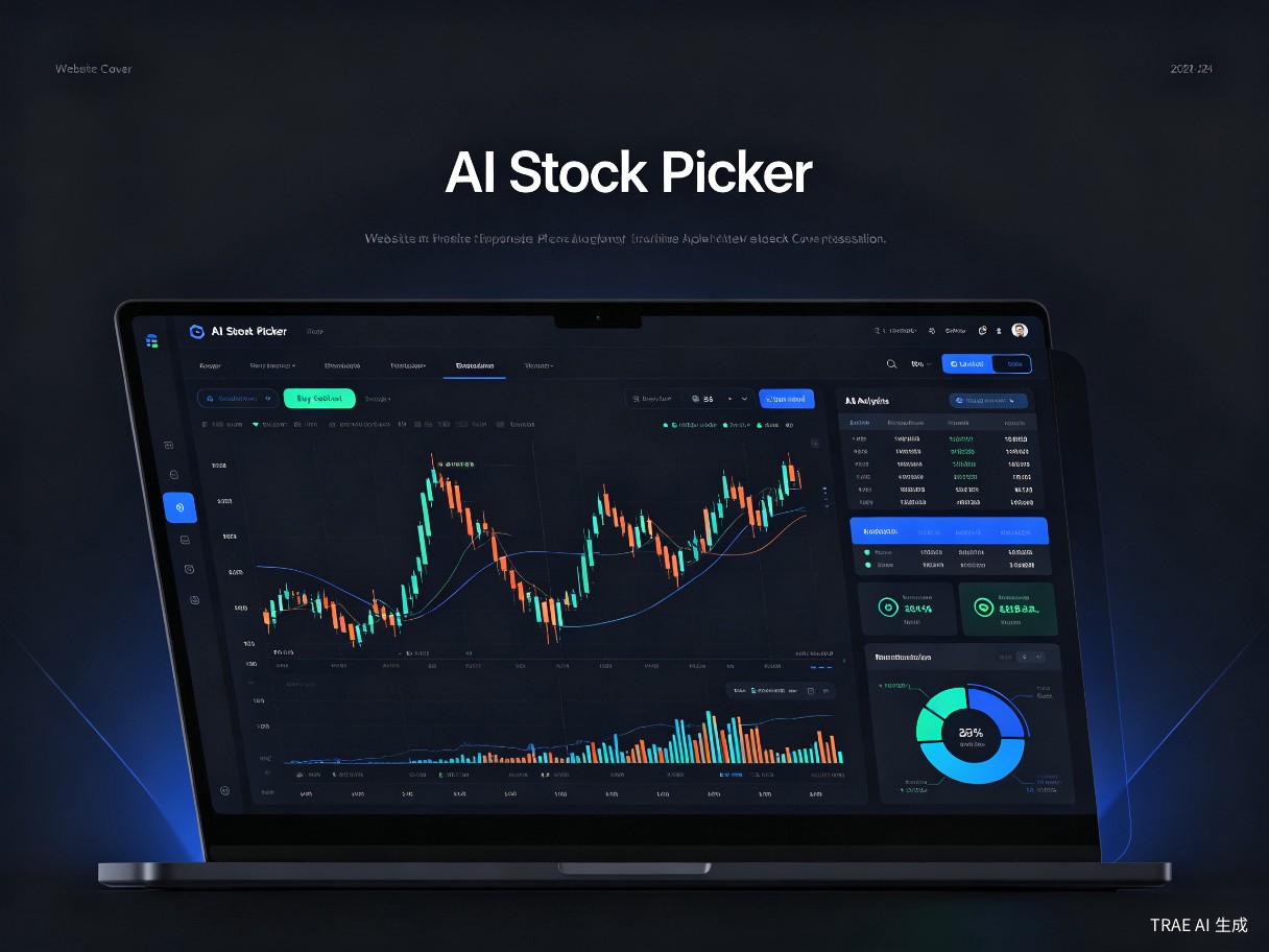 AI选股器演示图 - 智能选股信号与技术分析界面
